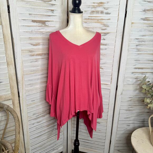 ANTHROPOLOGIE AKEMI + KIN Women's MED LARGE Capa Flutter Sleeve V Neck Top - Picture 4 of 15